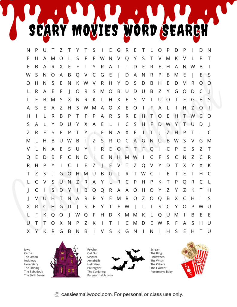 fun free printable halloween word searches - cassie smallwood